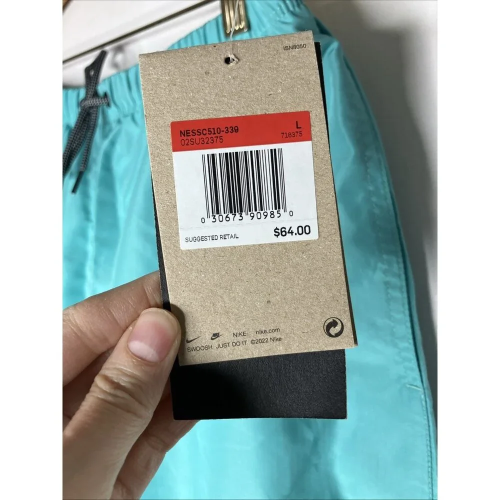 Nike Swim Men's Large Teal Trunks Shorts Lined New